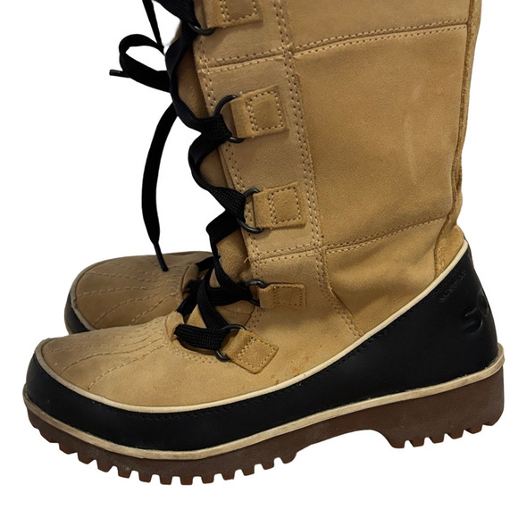 Sorel tivloli 2 Tan and Black Winter Rain Boots SZ 7 - Picture 9 of 14